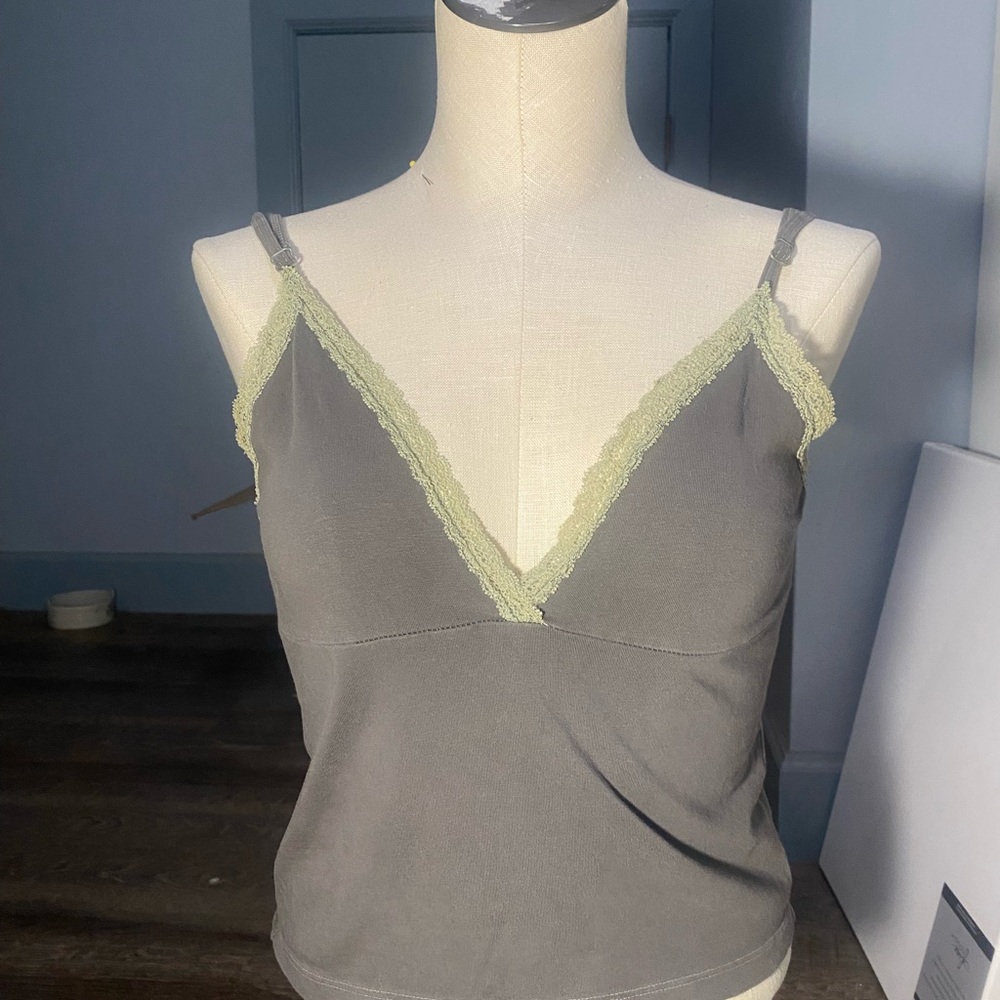 Stylish Gray and Green Women's Top